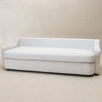 3-Seater Linen Upholstered Deep Seat Sofa with Flippable Cushions, 90W