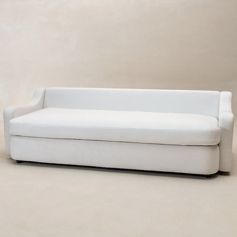 3-Seater Linen Upholstered Deep Seat Sofa with Flippable Cushions, 90W