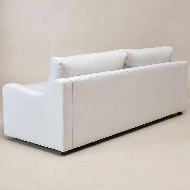 3-Seater Linen Upholstered Deep Seat Sofa with Flippable Cushions, 90W