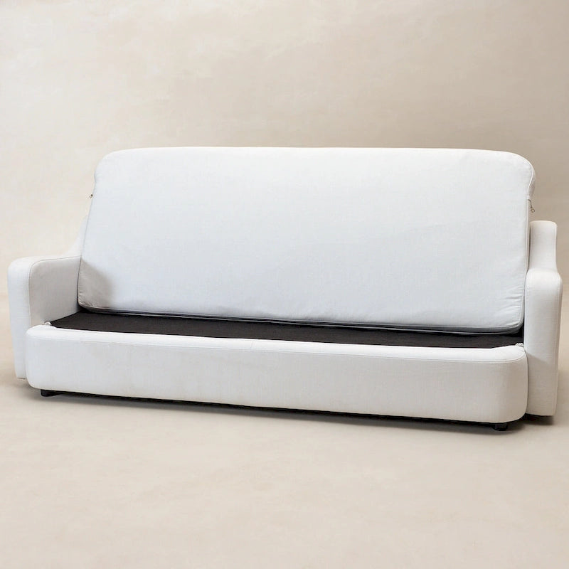 3-Seater Linen Upholstered Deep Seat Sofa with Flippable Cushions, 90W