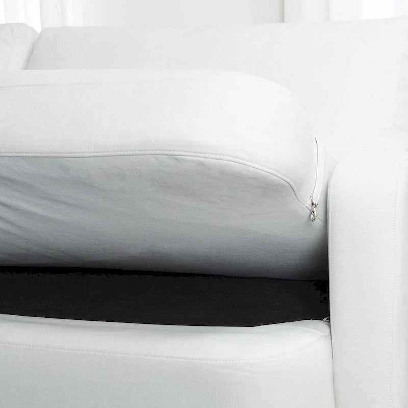 3-Seater Linen Upholstered Deep Seat Sofa with Flippable Cushions, 90W