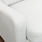 3-Seater Linen Upholstered Deep Seat Sofa with Flippable Cushions, 90W