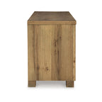 TV Media Console, 2 Drawers, 4 Shelf, Brown Wood, 80-inch
