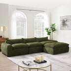 116-Inch Modern Chenille Sectional Sofa with High-Density Foam