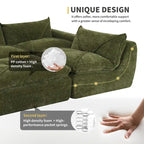 116-Inch Modern Chenille Sectional Sofa with High-Density Foam