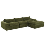 116-Inch Modern Chenille Sectional Sofa with High-Density Foam