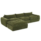 116-Inch Modern Chenille Sectional Sofa with High-Density Foam