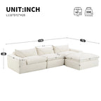 116-Inch Modern Chenille Sectional Sofa with High-Density Foam