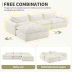 116-Inch Modern Chenille Sectional Sofa with High-Density Foam