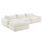 116-Inch Modern Chenille Sectional Sofa with High-Density Foam