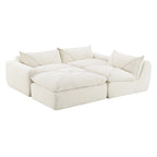 116-Inch Modern Chenille Sectional Sofa with High-Density Foam
