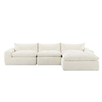 116-Inch Modern Chenille Sectional Sofa with High-Density Foam
