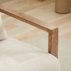 360 Degree Swivel Accent Chair with Solid Wood Armrest and Base
