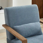 360 Degree Swivel Accent Chair with Solid Wood Armrest and Base