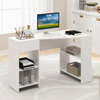 Computer Desk with Drawer and Storage Shelves for Home