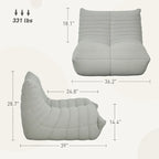 Bean Bag Chair with Teddy Fleece and High-Density Foam