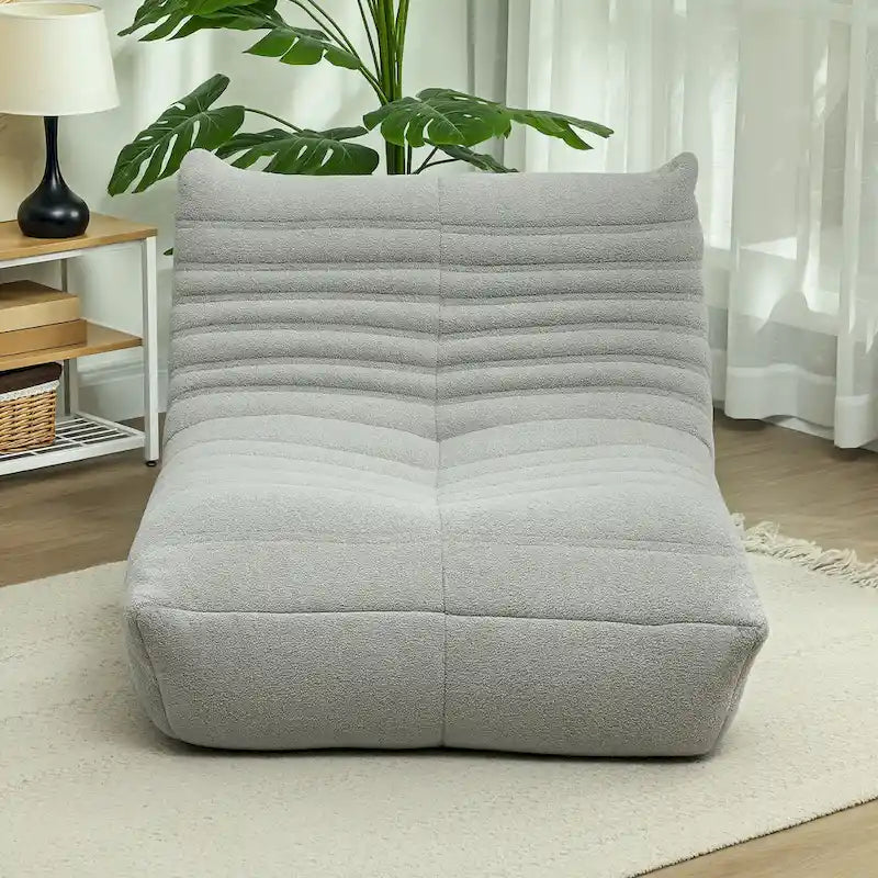 Bean Bag Chair with Teddy Fleece and High-Density Foam