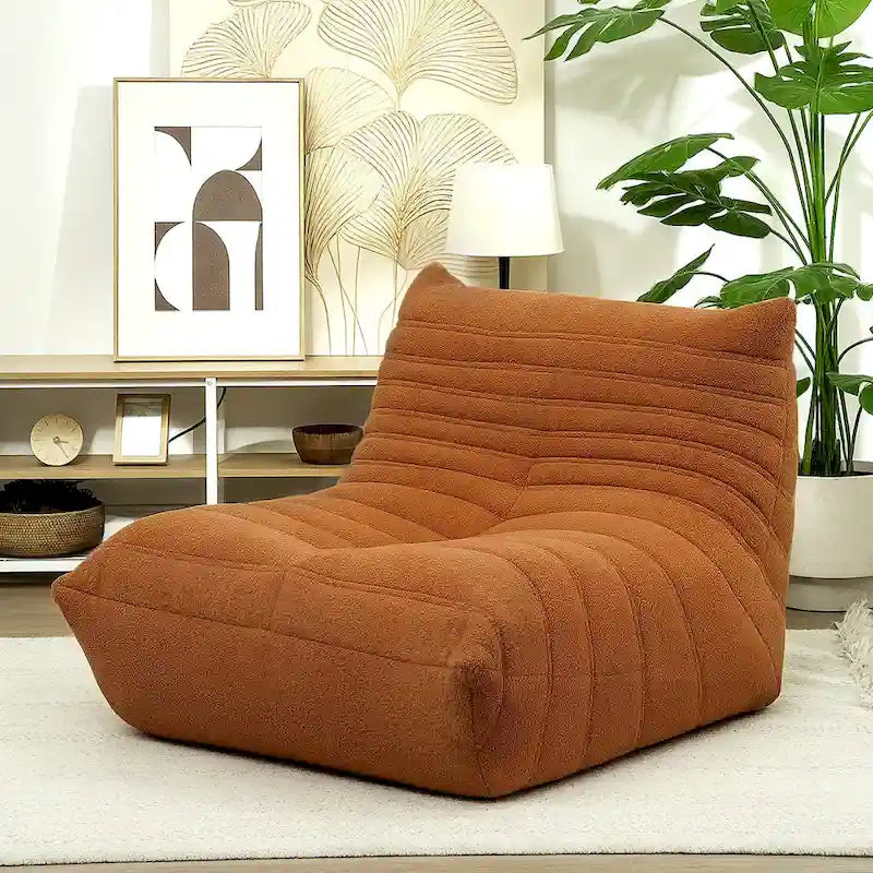 Bean Bag Chair with Teddy Fleece and High-Density Foam