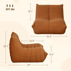 Bean Bag Chair with Teddy Fleece and High-Density Foam
