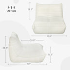 Bean Bag Chair with Teddy Fleece and High-Density Foam