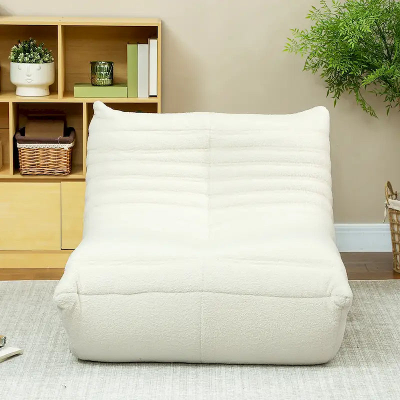 Bean Bag Chair with Teddy Fleece and High-Density Foam