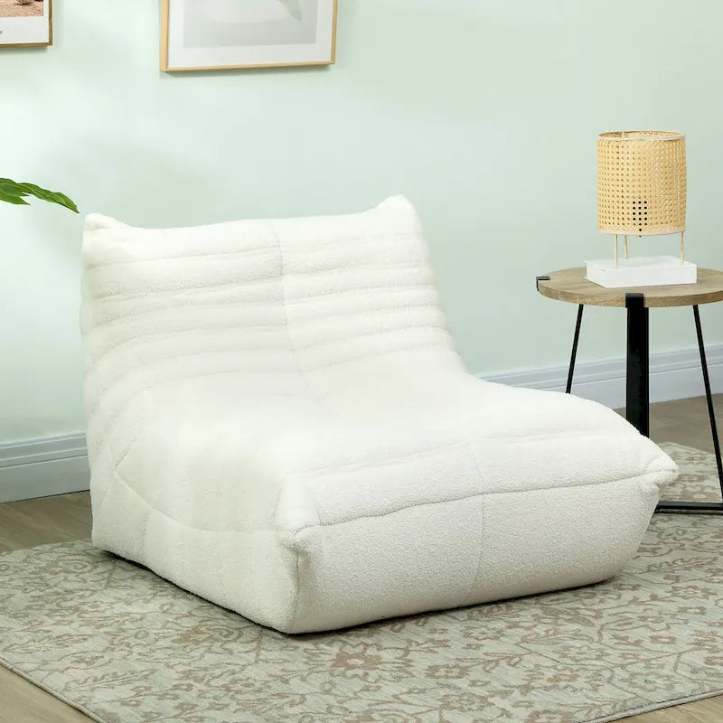 Bean Bag Chair with Teddy Fleece and High-Density Foam