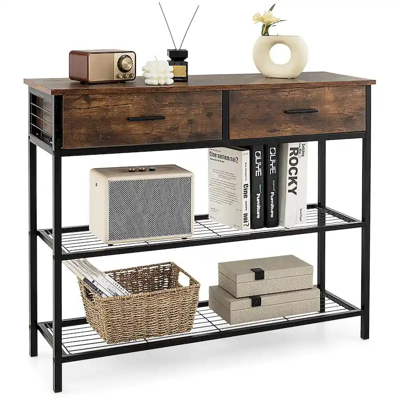 Console Entryway Sofa Table with 2 Drawers for Entrance Living
