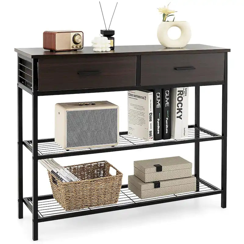Console Entryway Sofa Table with 2 Drawers for Entrance Living