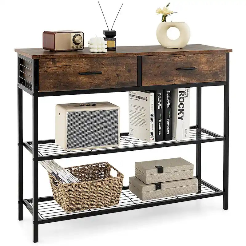 Console Entryway Sofa Table with 2 Drawers for Entrance Living
