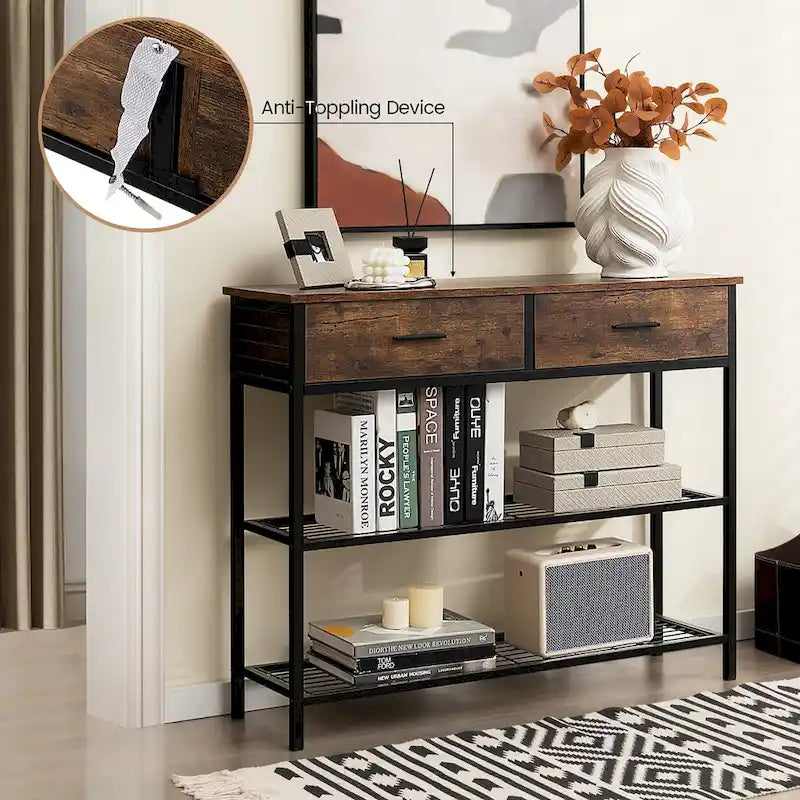 Console Entryway Sofa Table with 2 Drawers for Entrance Living