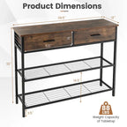 Console Entryway Sofa Table with 2 Drawers for Entrance Living