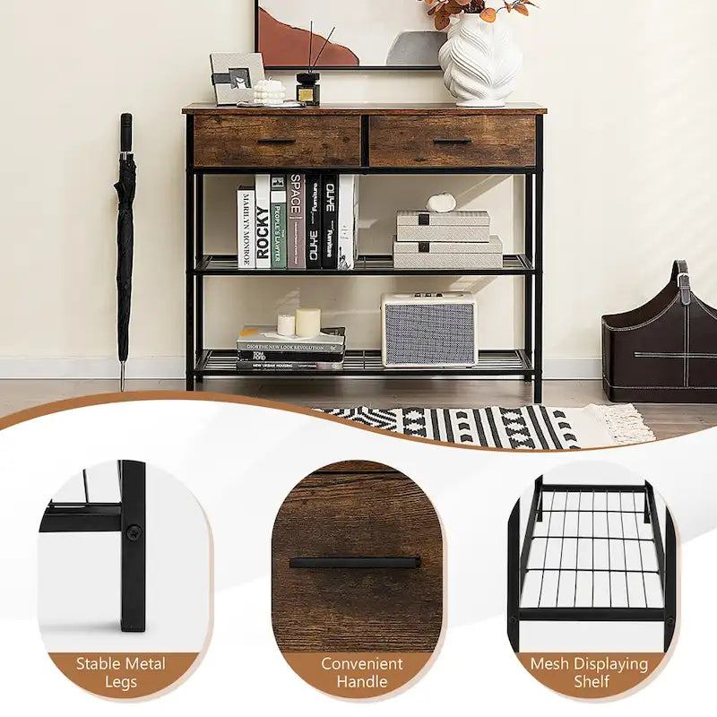 Console Entryway Sofa Table with 2 Drawers for Entrance Living