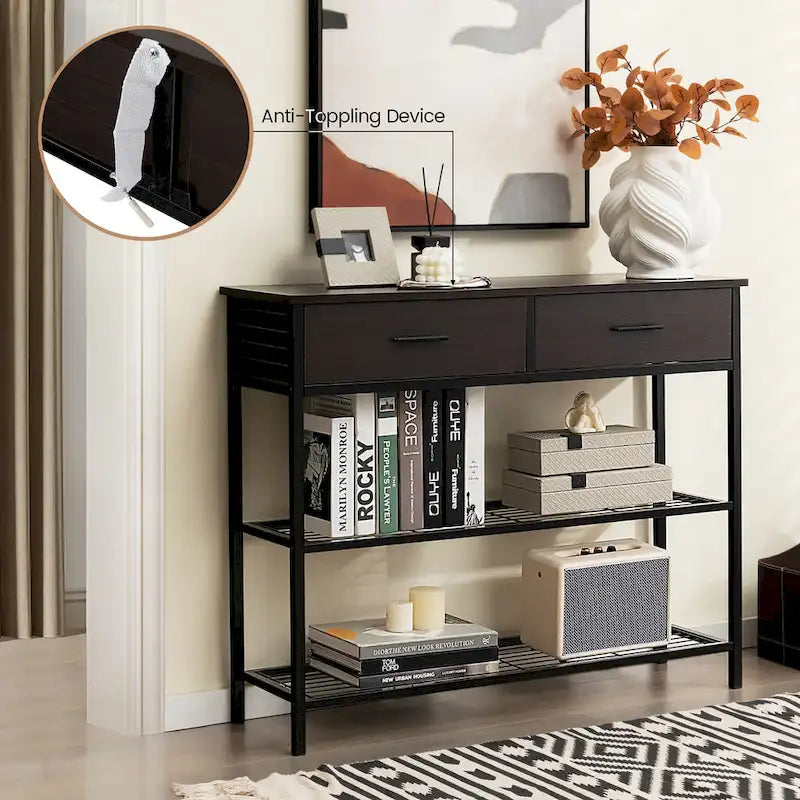 Console Entryway Sofa Table with 2 Drawers for Entrance Living