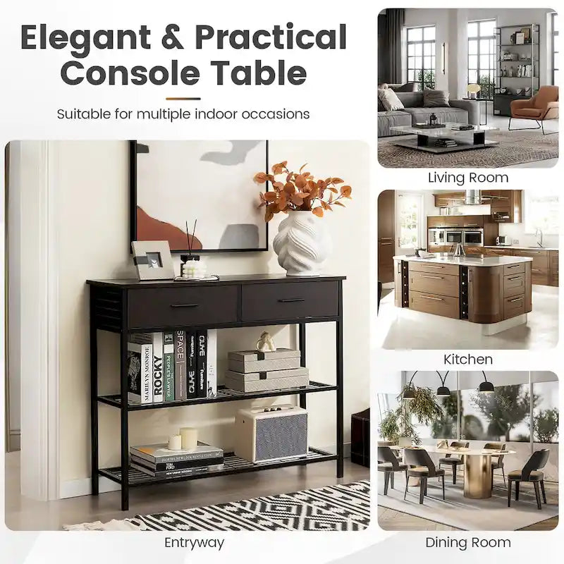 Console Entryway Sofa Table with 2 Drawers for Entrance Living