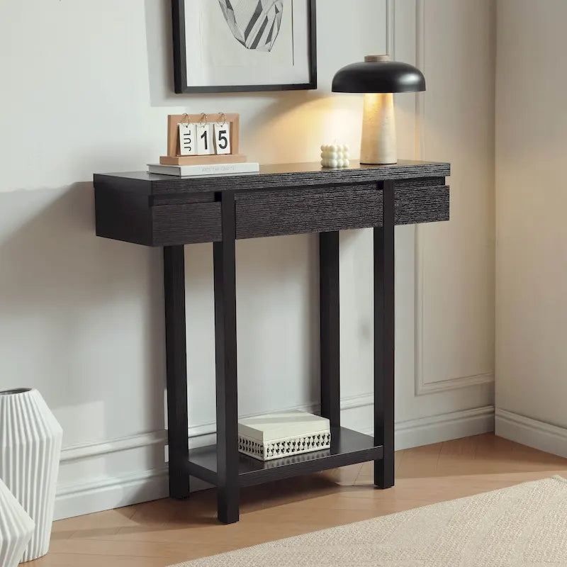 Wooden Console Table with Drawer and Shelf