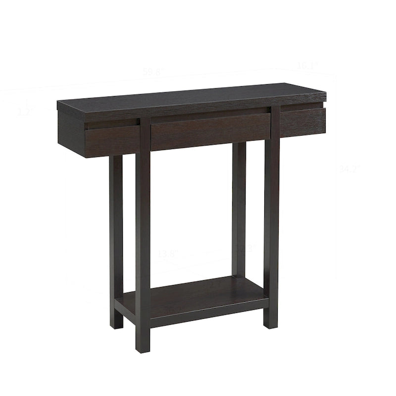 Wooden Console Table with Drawer and Shelf