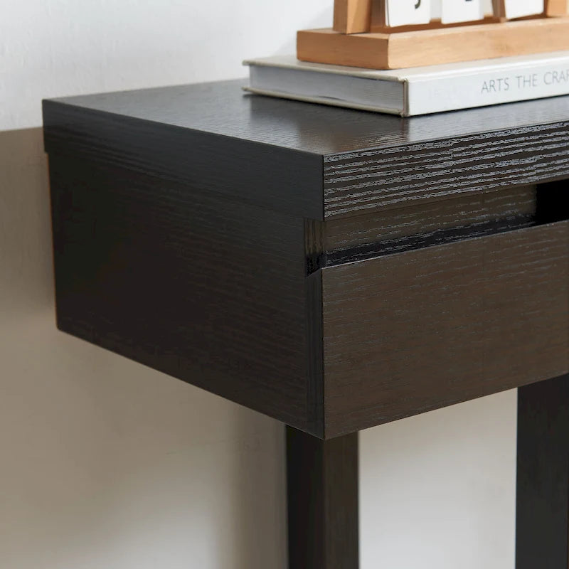 Wooden Console Table with Drawer and Shelf