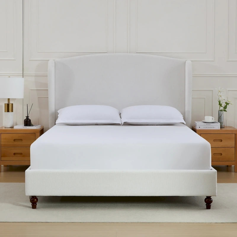 Headboard Upholstered Wingback Platform Bed