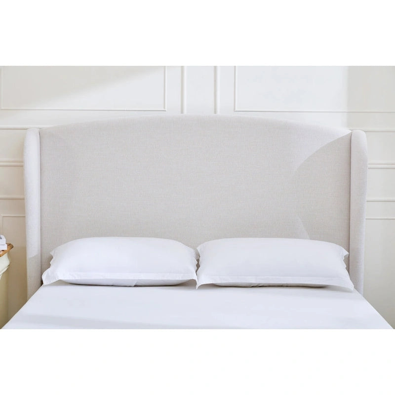 Headboard Upholstered Wingback Platform Bed