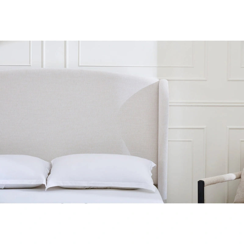 Headboard Upholstered Wingback Platform Bed