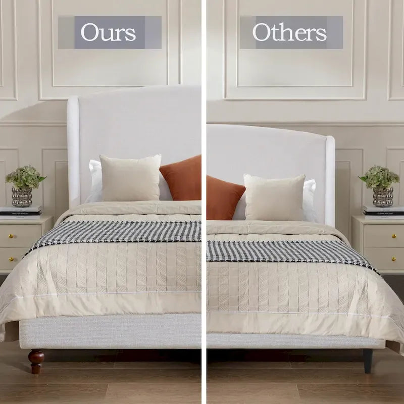 Headboard Upholstered Wingback Platform Bed
