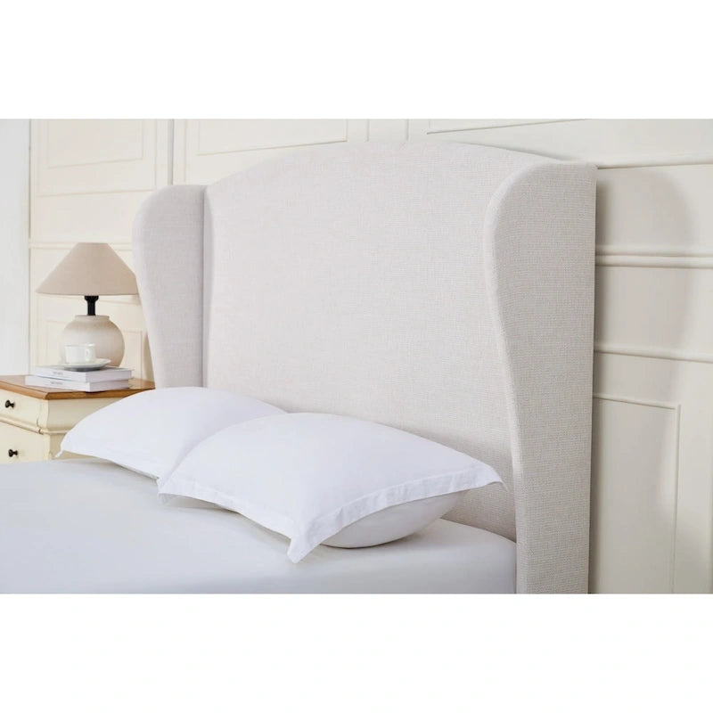 Headboard Upholstered Wingback Platform Bed