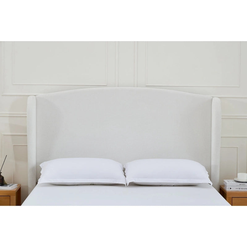 Headboard Upholstered Wingback Platform Bed