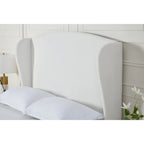 Headboard Upholstered Wingback Platform Bed