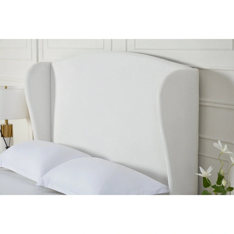 Headboard Upholstered Wingback Platform Bed