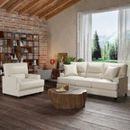 Faux Leather 2 Piece Chair and Sofa Set