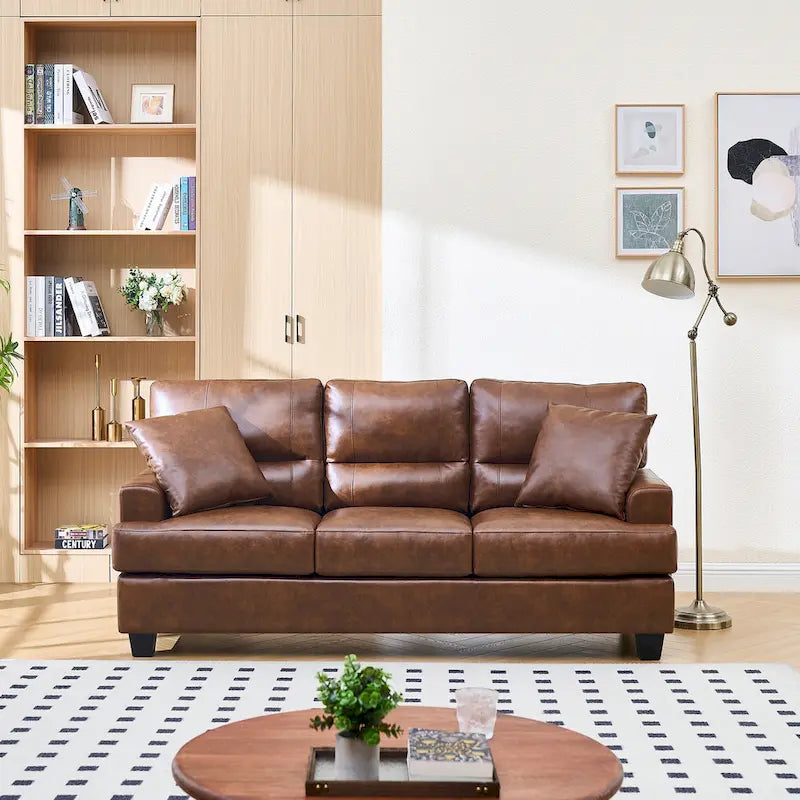 Faux Leather 2 Piece Chair and Sofa Set