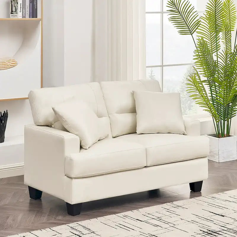 Faux Leather 2 Piece Chair and Sofa Set