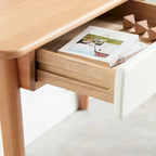 Solid Wood Computer Desk - 47 Large Size Office Desk with 2 Drawers