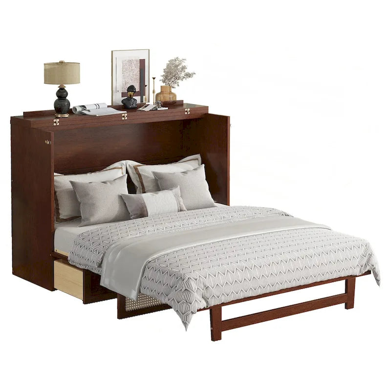 Queen Size Murphy Bed with Storage Functionality